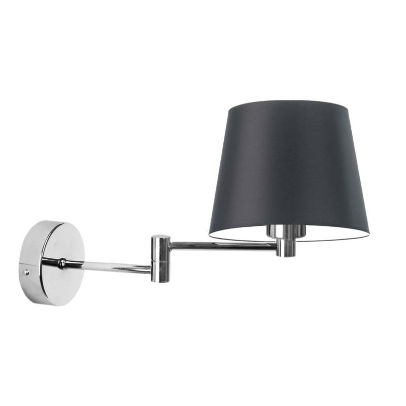 Ayannia Steel Armed Sconce, Black, Chrome