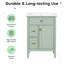 Meuble-lavabo de 24 po avec lavabo, armoire en bois massif et panneau de fibres à densité moyenne avec un tiroir rabattable, deux tiroirs standard et une tablette réglable, meuble-lavabo vert autoportant pour le rangement de la salle de bain-2034240186