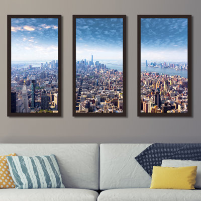 «New York City», ensemble de 3 reproductions de photos encadrées