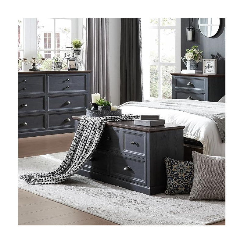 Commode à 5 tiroirs 45 po Muhsinah, Gris
