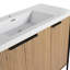 Meuble-lavabo autoportant durable avec lavabo en résine et 3 portes d'armoire à fermeture en douceur, parfait pour les salles de bain modernes
