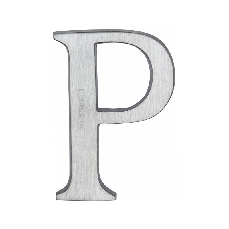 Heritage Brass Heritage Alphabet Rear Fix 5.1cm (2"), P, Satin Chrome