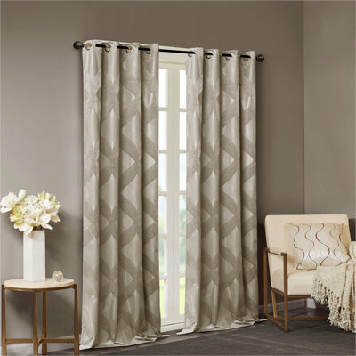 Ogee Knitted Jacquard Total Blackout Curtain Panel
