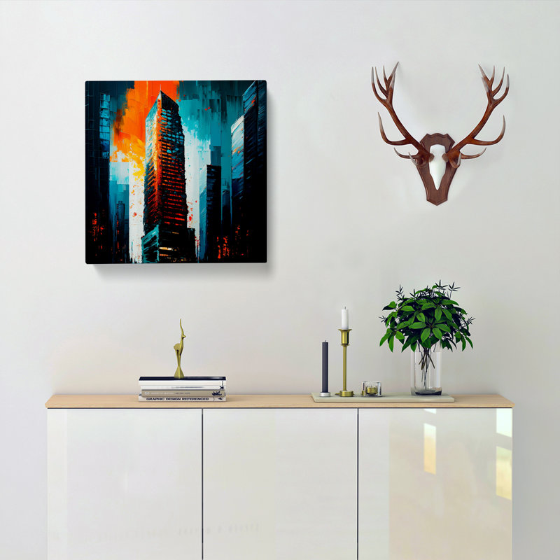 Skyscraper Palette Knife - No Frame Print, 50cm H x 50cm W x 3cm D