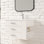 Ensemble de meuble-lavabo mural simple 30 po avec comptoir en céramique blanche avec tablette droite Aurilla