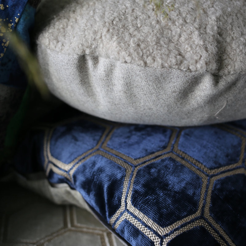 Manipur Velvet Decorative Pillow, Midnight, 17"H x 17"W