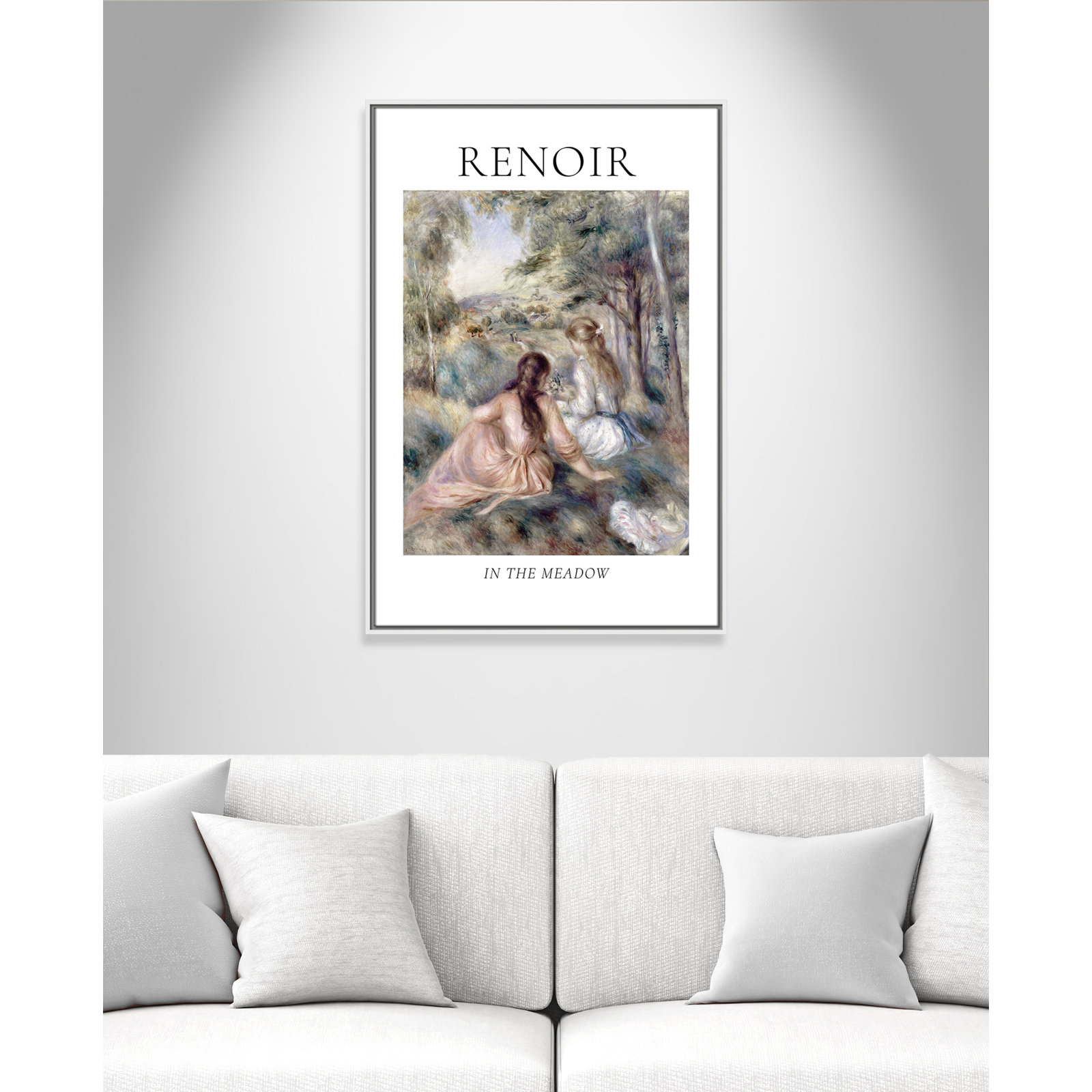Old Masters Collection "In the Meadow" Print, White Floater Frame, No, 37.5" H x 25.5" W x 2" D