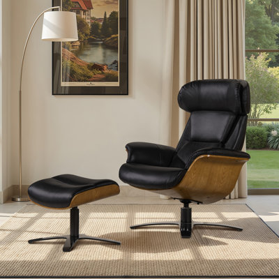 Rigo 31.5" Genuine Leather Recliner Lounge Chair