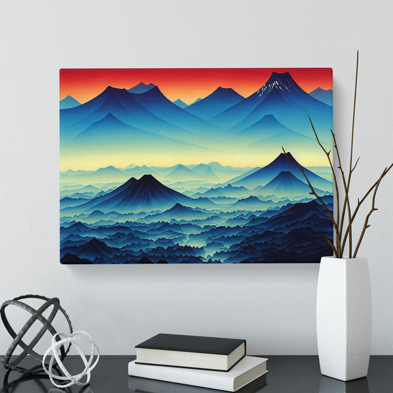 Sunset Japanese Mountain Vol.2 - Wrapped Canvas