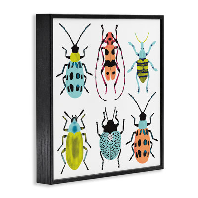 Beetles & Bugs Collection Framed Giclee, design by Metka Hiti