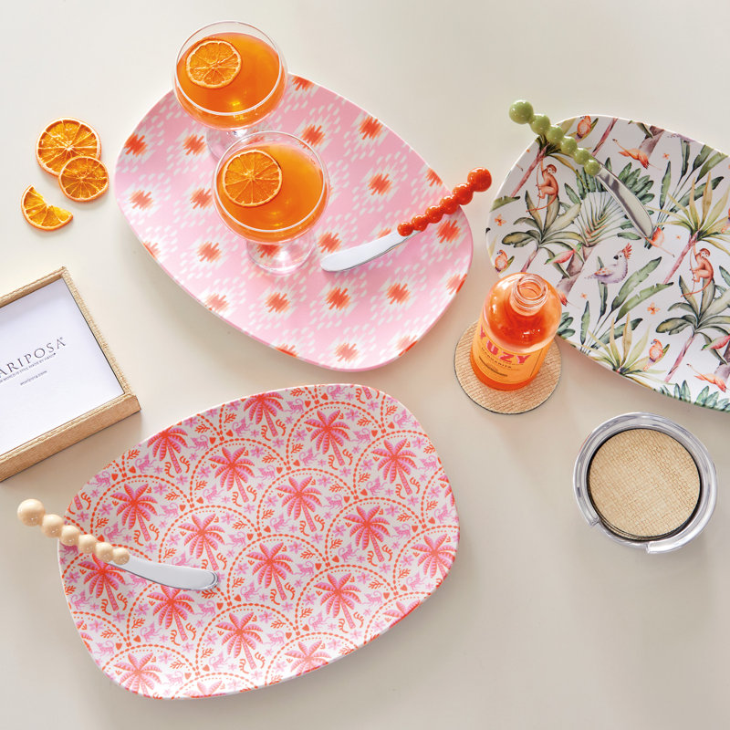 Pink and Orange Ikat Platter