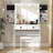 Daviyon Farmhouse Vanity With Sliding Storage And Glass Top-169117495