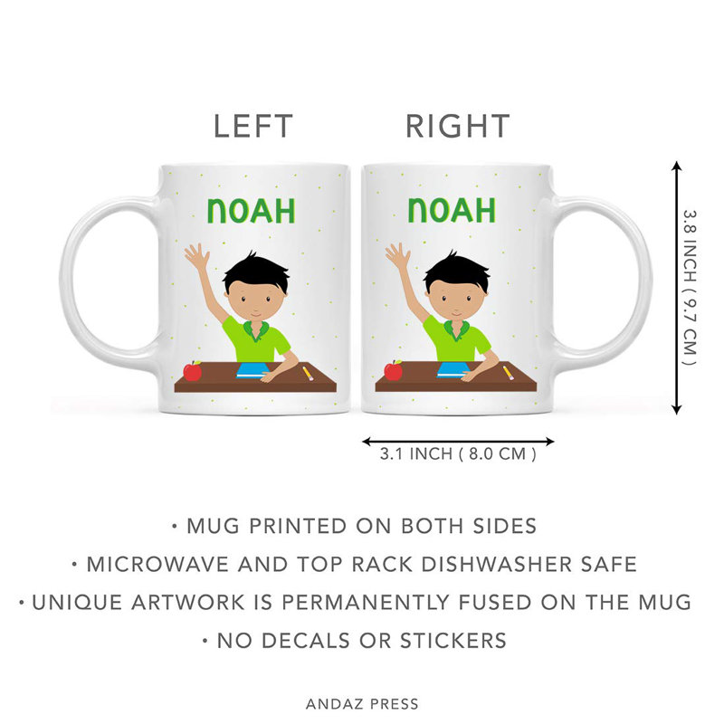 Grande tasse à café à poils de garçon pour enfant personnalisé Vinson, Oui