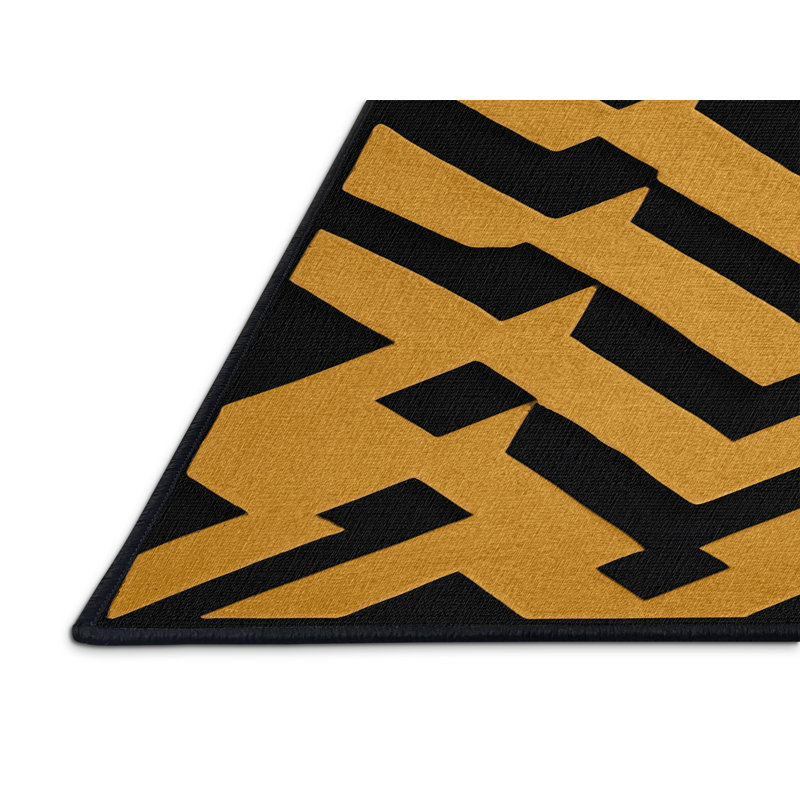 Tapis noir en treillis lavable à la machine, Rectangulaire 2 pi x 3 pi