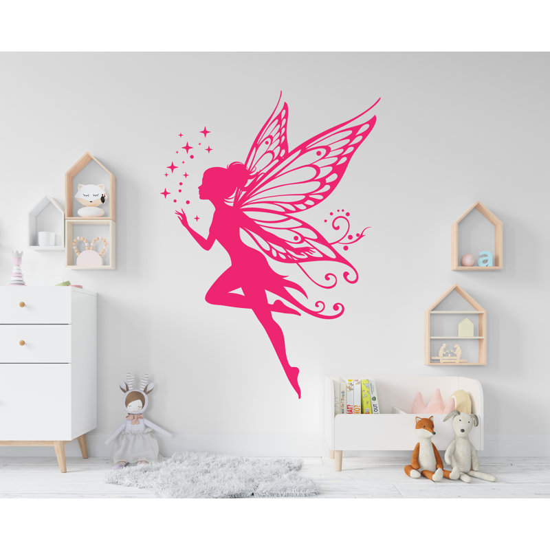 Décoration murale fée, décalque mural fée, art mural fée chambre de fille, princesse fée, vinyle 676RS, Noir