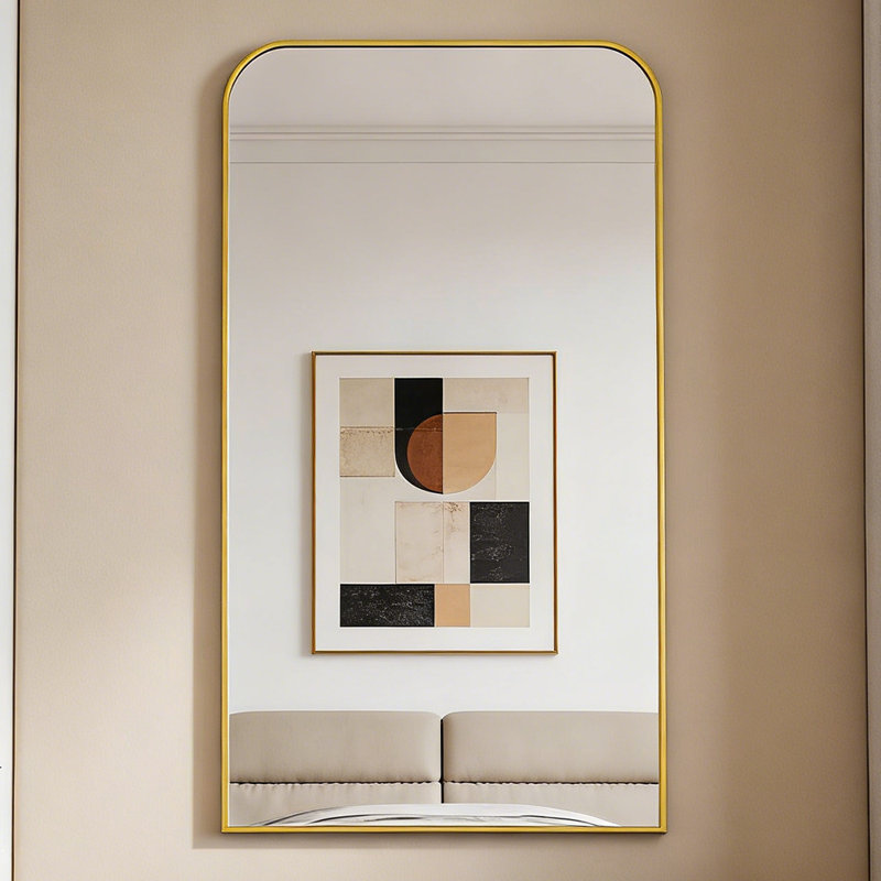 Full Length Mirror, Mirror Full Length With Stand, Floor Mirror With Aluminum Alloy Frame For Bedroom Living Room Entryway Vanity Room