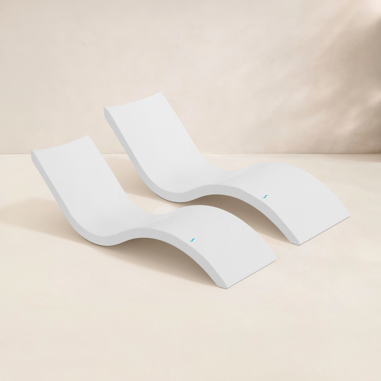 Signature 23" Patio Chaise Lounge Set, White
