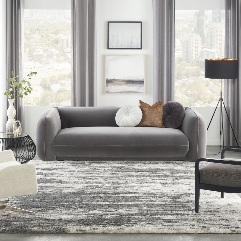 Tapis gris anthracite / ivoire à poils longs Dreamy, Rectangle 9 pi x 12 pi