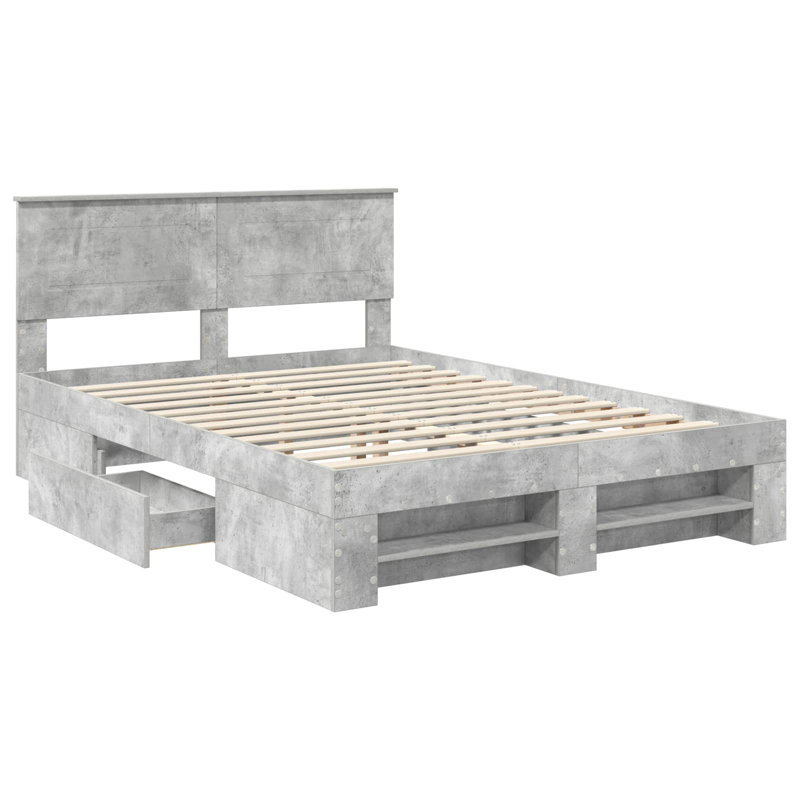 Bed, Kingsize (5'), Concrete Grey