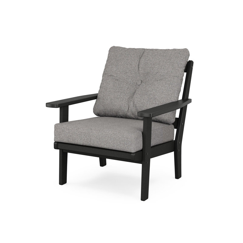 Chaise à assise profonde Lakeside Prairie, Revolution® gris, Noir