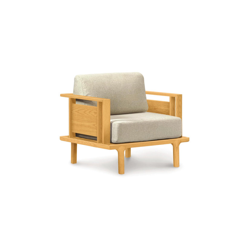 Sierra Armchair, Natural Cherry, Wooly Light Smoke Polyester