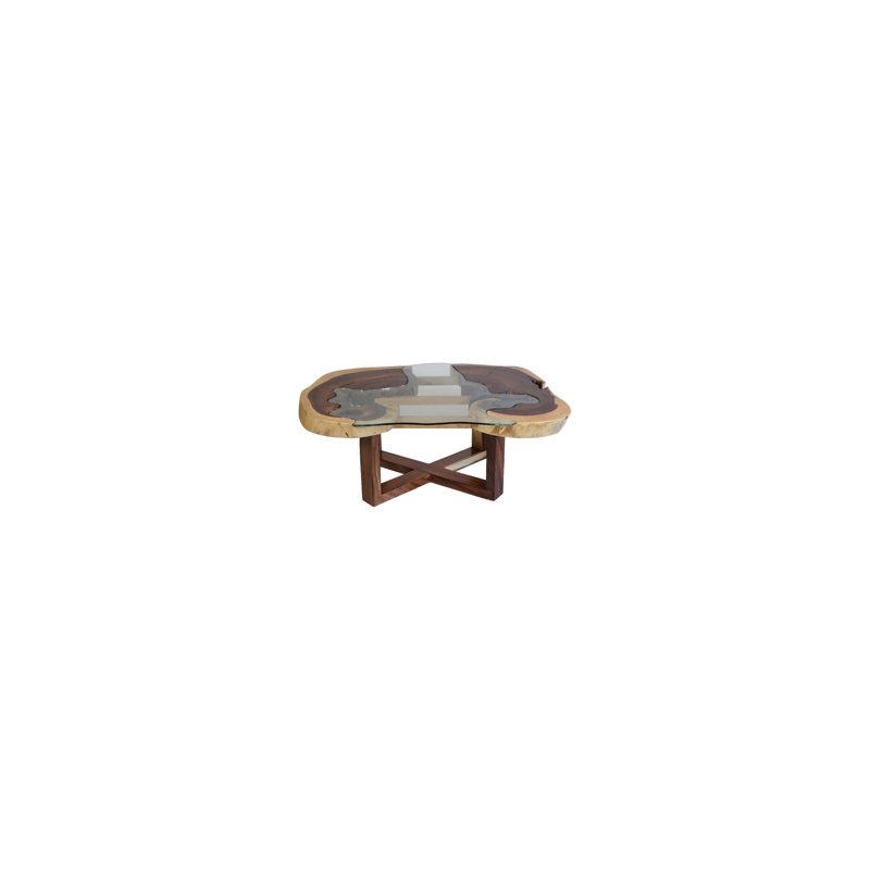 Ackermanville Glass Top Coffee Table, Brown/Clear