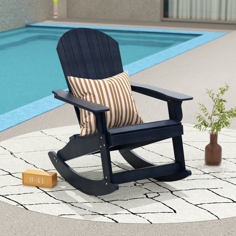Chaise berçante d'extérieur en poly, Marine