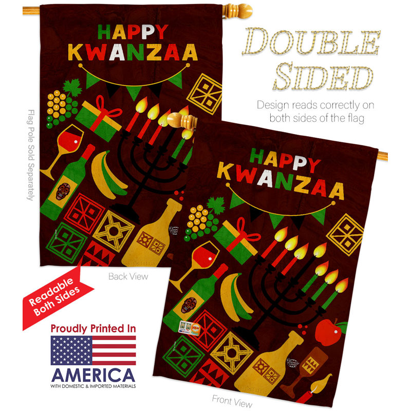 Drapeau de maison 40 po x 28 po Kwanzaa Mazao