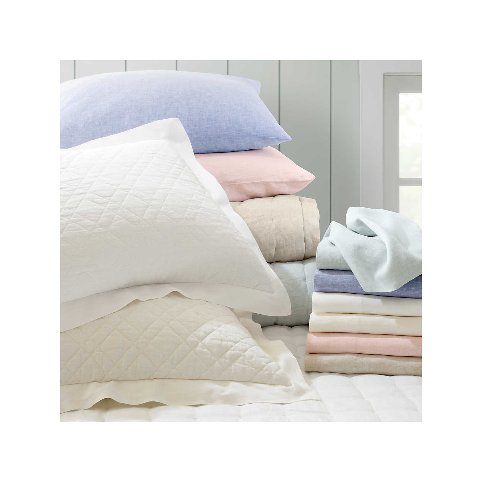 Lush Linen Duvet Cover, Sky, Full/Queen Duvet Cover