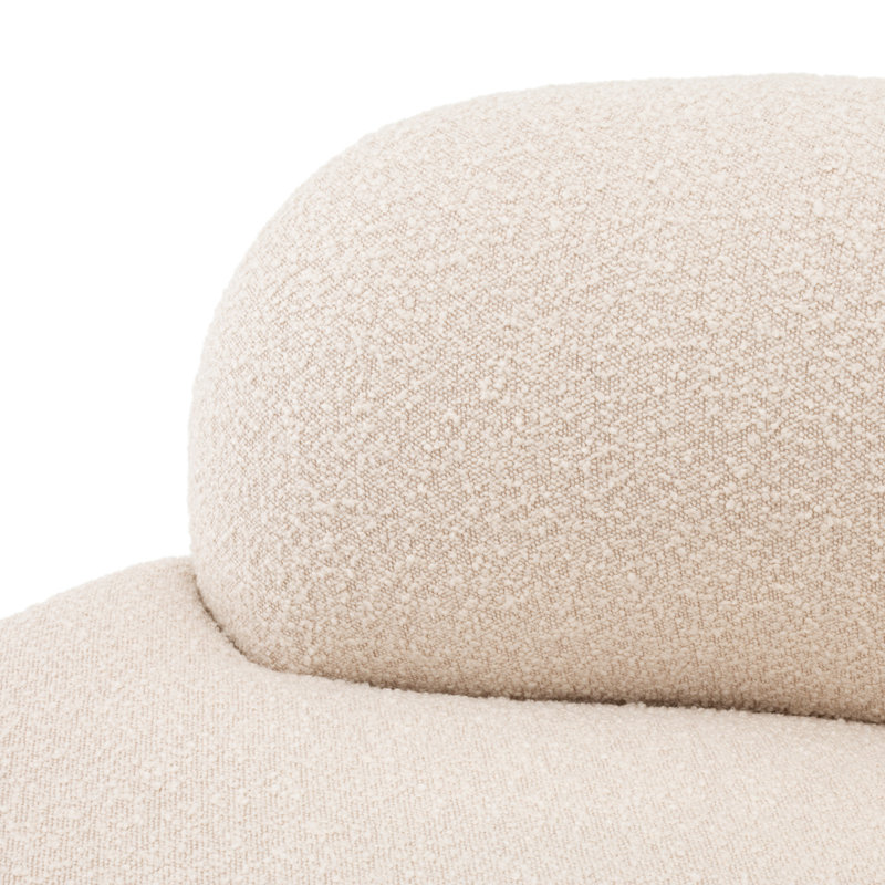 Björn 59.06'' Armless Curved Loveseat, Bouclé Cream Polyester Blend