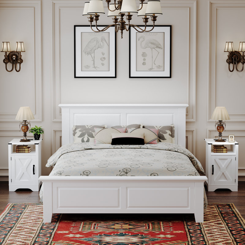 Bradford Bedside Table, White, 2