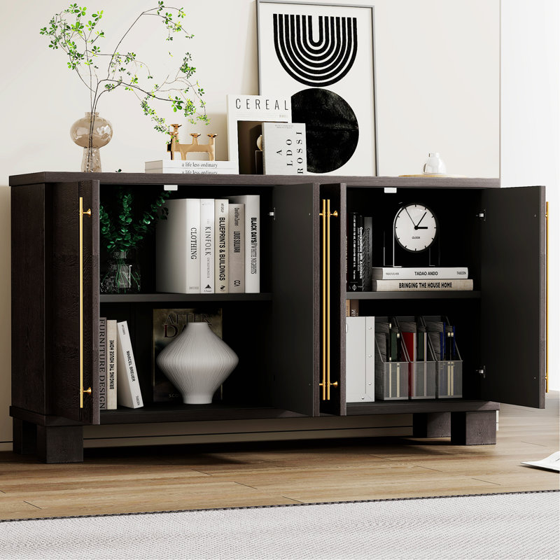 Sideboard,Buffet table,Dining cabinet,Office credenza with Adjustable Shelves And Handles, Taupe