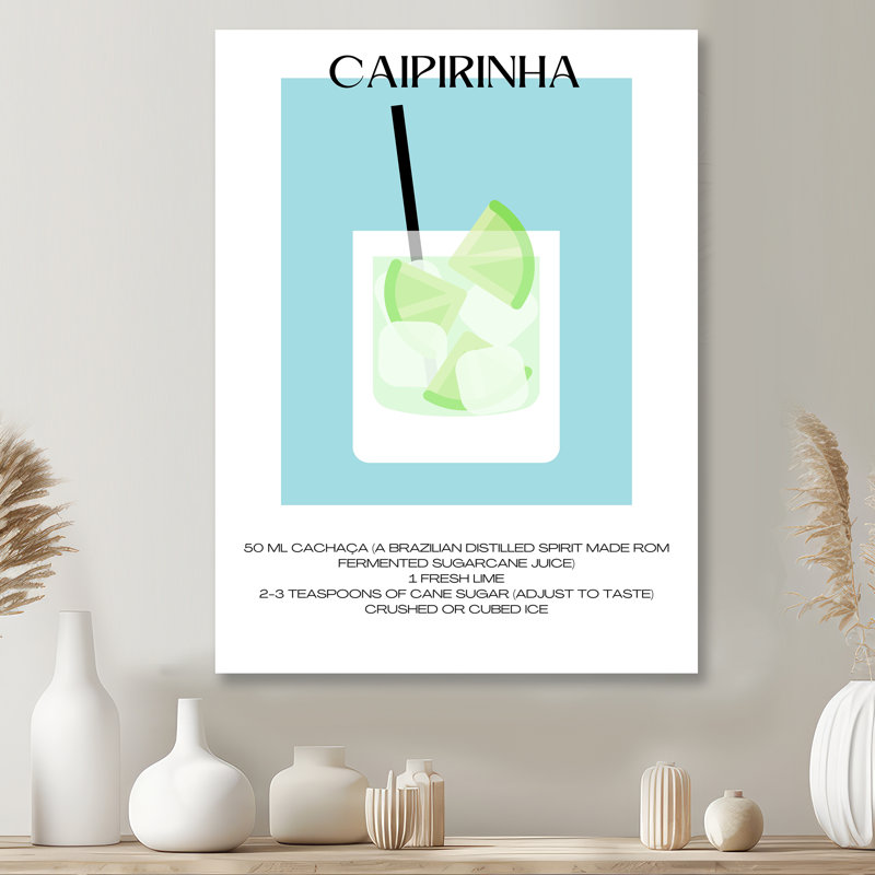 Caipirinha, cocktail brésilien - Art mural cocktails, H 32 po x l 24 po, Sans cadre