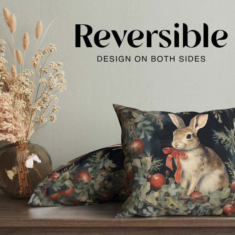 Housse de coussin Christmas Bunny, H 16 po x l 16 po