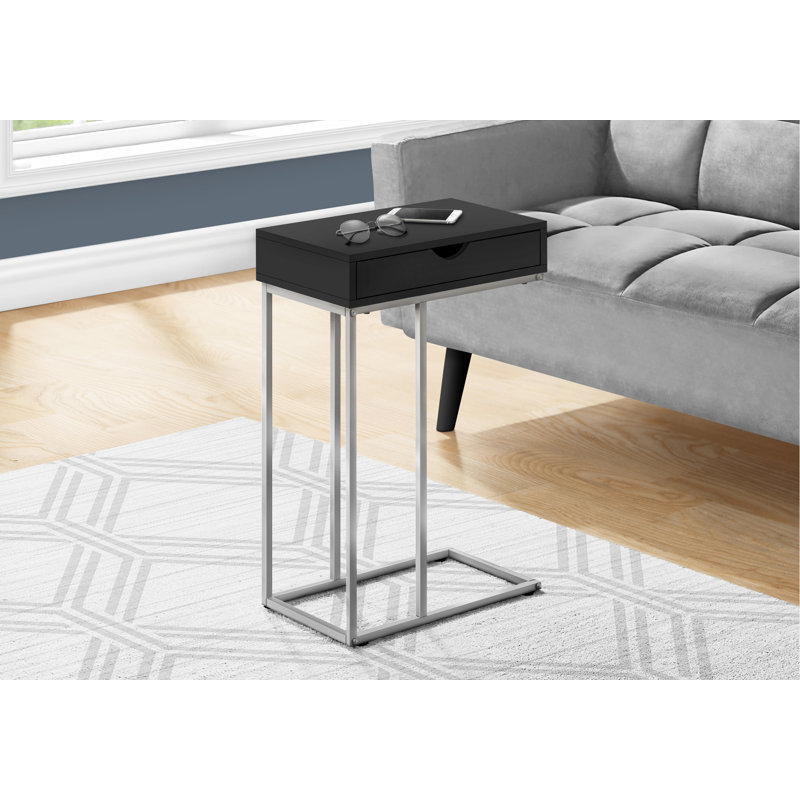 Accent Table, End Table With Drawer, Indoor End Table For Living Space, Black