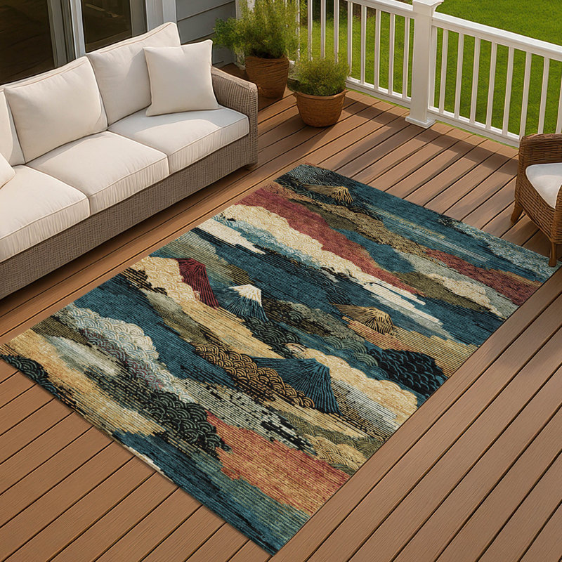 Machine Washable Indoor/Outdoor Chantille ACN2660 Lodge Rug, 8' x 10', Black