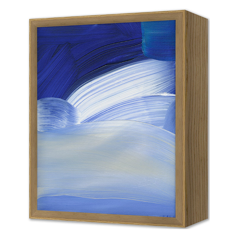 Blue Wave 2 Print by Daph Haus, Oak Single Picture Framed