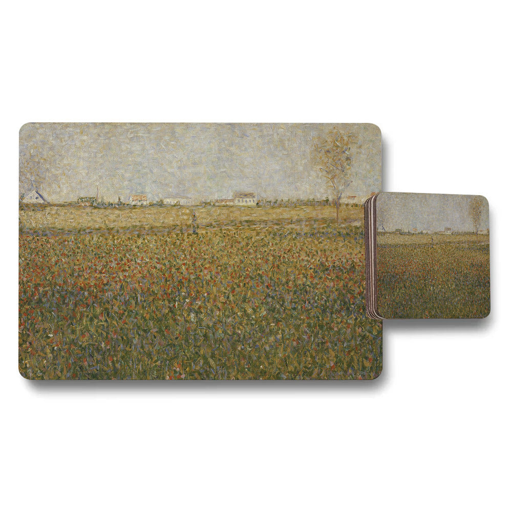 Impressionist Field Landscape Placemat And Coaster Set