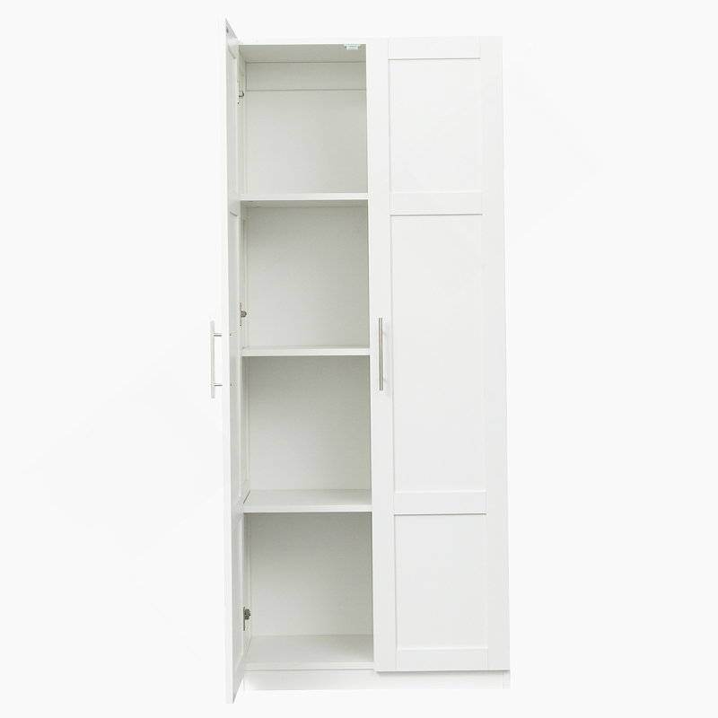 Armoire haute et armoire de cuisine avec 2 portes et 3 cloisons pour séparer 4 espaces de rangement