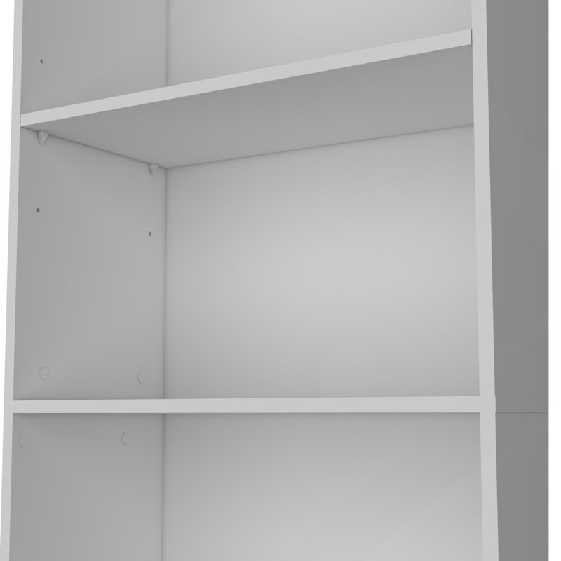 White 5-Shelf Bookcase, White