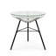 Tables d'appoint modernes, table d'appoint en métal et rotin blanc