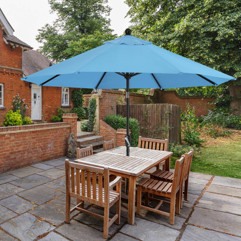 Parasol de marché Miqdad, Turquoise, H 96,4 po x l 118,1 po x P 118,1 po