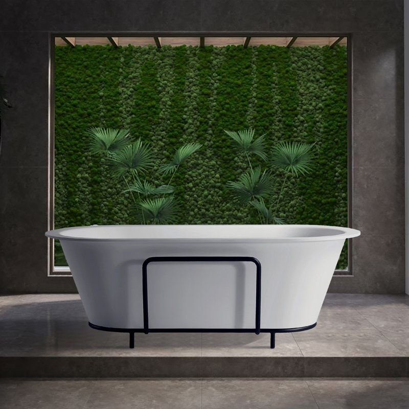 71'' x 35.5'' Freestanding Soaking Solid Surface Bathtub