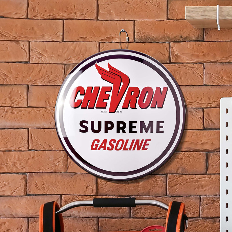 Enseigne à chevron ronde en métal American Art Decor - 15 po