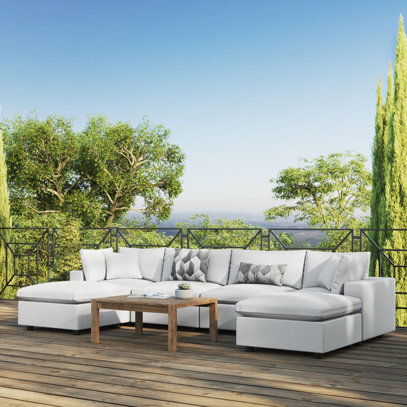 Canapé modulaire d'extérieur 6 pièces Commix, Blanc