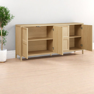 Space-saving Oak Sideboards & Buffets, Modern Style With Soft-close Hinges For Home Use