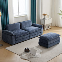 Latitude Run® Ferihan 88.67 Chenille Square Arm Sofa with