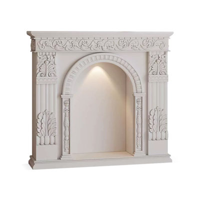 White Manufacted Wood Freestanding Fireplace