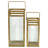 Drusilla Set Of 2 Indoor Fluted Glass Lanterns - 16" And 12.25"-1485076320