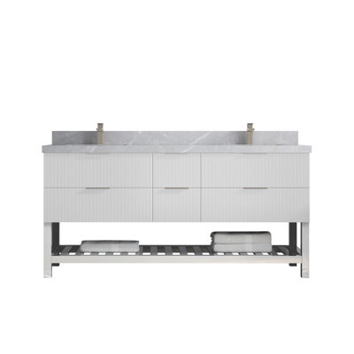 Catalina 72'' Double Bathroom Vanity with Quartz Top